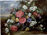 unknow artist, Floral, beautiful classical still life of flowers.080